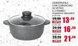 Happy Casa CASSERUOLA CON COPERCCHIO IN VETRO E 2 MANICI offerta