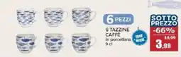 Happy Casa Chefstone 6 tazzine caffè in porcellana offerta