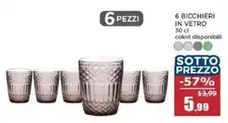 Happy Casa 6 BICCHIERI IN VETRO offerta
