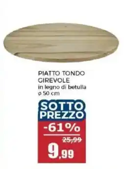 Happy Casa Piatto tondo girevole in legno di betulla offerta
