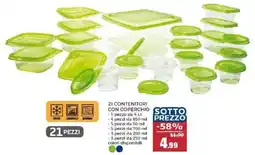 Happy Casa 21 CONTENITORI CON COPERCHIO offerta