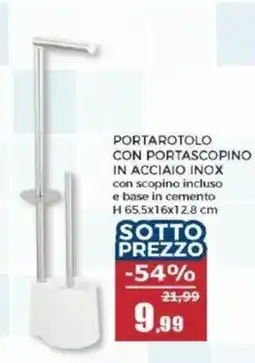 Happy Casa PORTAROTOLO CON PORTASCOPINO IN ACCIAIO INOX offerta