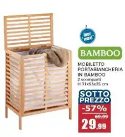 Happy Casa MOBILETTO PORTABIANCHERIA IN BAMBOO offerta