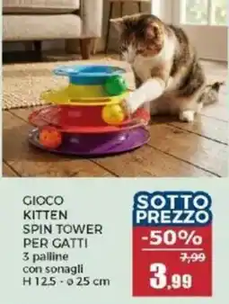 Happy Casa GIOCO KITTEN SPIN TOWER PER GATTI offerta
