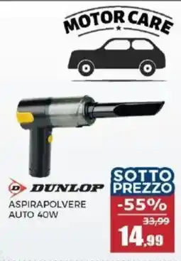 Happy Casa DUNLOP ASPIRAPOLVERE AUTO 40W offerta