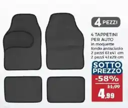 Happy Casa 4 TAPPETINI PER AUTO in moquette offerta