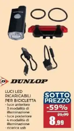 Happy Casa LUCI LED PER BICICLETTA DUNLOP offerta