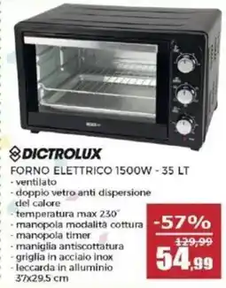 Happy Casa FORNO ELETTRICO 1500W - 35 LT offerta