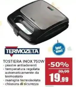 Happy Casa TOSTIERA INOX 750W TERMOZETA offerta