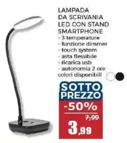 Happy Casa LAMPADA DA SCRIVANIA LED CON STAND SMARTPHONE offerta