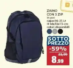 Happy Casa ZAINO CON 3 ZIP offerta