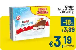 Qui Discount Kinder fetta al latte offerta