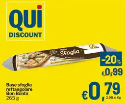 Qui Discount Base sfoglia rettangolare Bon Bontà offerta