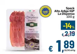 Qui Discount Speck Alto Adige IGP La Dispensa offerta