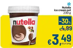 Qui Discount Nutella ice cream pot offerta