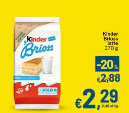 Qui Discount Kinder Brioss latte offerta