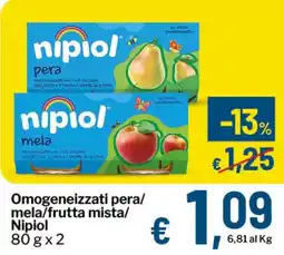 Qui Discount Omogeneizzati pera/mela/frutta mista/Nipiol offerta