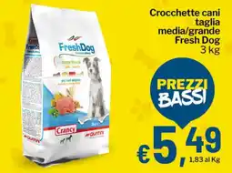 Qui Discount Crocchette cani taglia media/grande Fresh Dog offerta