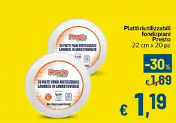 Qui Discount Piatti fondi/piani Presto offerta