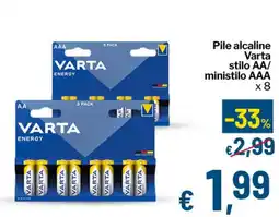Qui Discount Pile alcaline Varta stilo AA/ministilo AAA offerta