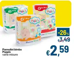 Qui Discount Pannolini bimbo Poppis offerta