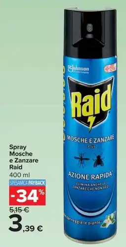 Carrefour Express Spray Mosche e Zanzare Raid offerta