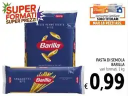 Spazio Conad PASTA DI SEMOLA BARILLA offerta