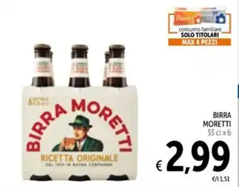 Spazio Conad Birra Moretti offerta