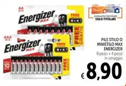 Spazio Conad Pile Stilo o Ministilo Max Energizer offerta