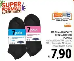 Spazio Conad SET 7 PAIA MINICALZE DONNA O UOMO POMPEA offerta