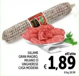 Spazio Conad Salame Gran Magro, Milano o Ungherese Casa Modena offerta