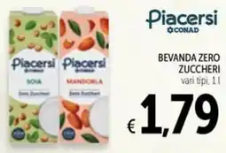 Spazio Conad Piacersi BEVANDA ZERO ZUCCHERI offerta
