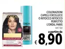 Spazio Conad COLORAZIONI CAPELLI EXCELLECE O RITOCCO RITTOCCO L'ORÉAL PARIS offerta