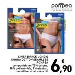 Spazio Conad LINEA BIPACK UOMO O DONNA COTTON SEAMLESS POMPEA offerta