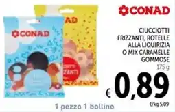 Spazio Conad Ciucciotti frizzanti, rotelle alla liquirizia o mix caramelle gommose offerta