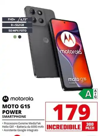 Comet motorola MOTO G15 POWER SMARTPHONE offerta