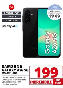 Comet Samsung galaxy A26 5G smartphone offerta