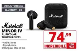 Comet Marshall Minor IV Auricolari TrueWireless offerta