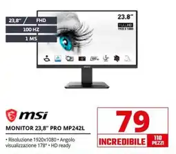 Comet msi MONITOR 23,8" PRO MP242L offerta
