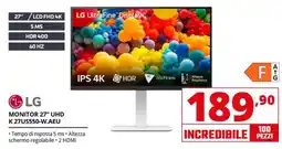 Comet LG MONITOR 27" UHD K27US550-W.AEU offerta
