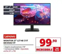Comet Lenovo MONITOR 27" L27-4E C11T 68CDKAC11T offerta