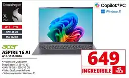 Comet acer ASPIRE 16 AI offerta