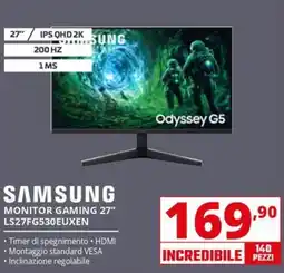 Comet SAMSUNG MONITOR GAMING 27" LS27FG530EUXEN offerta