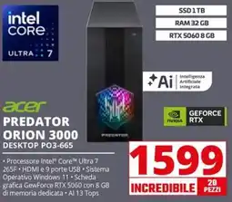 Comet Acer Predator Orion 3000 Desktop PO3-665 offerta