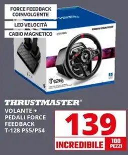 Comet THRUSTMASTER VOLANTE + PEDALI FORCE FEEDBACK T-128 PS5/PS4 offerta
