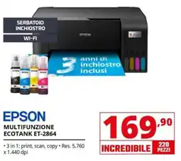 Comet EPSON MULTIFUNZIONE ECOTANK ET-2864 offerta