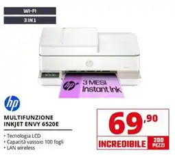Comet hp MULTIFUNZIONE INKJET ENVY 6520E offerta