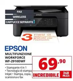 Comet EPSON MULTIFUNZIONE WORKFORCE WF-2910DWF offerta
