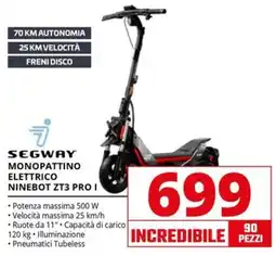 Comet Segway Monopattino Elettrico Ninebot ZT3 Pro I offerta