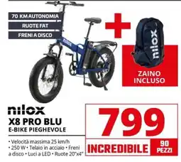 Comet nilox X8 PRO BLU E-BIKE PIEGHEVOLE offerta